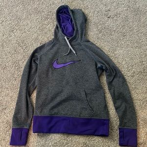 Womens size small grey/ purple Nike Therma-Fit hoodie